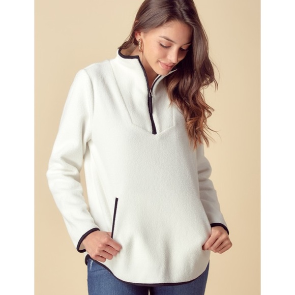 Snow White Fleece Pocket Pullover Jacket Fall Winter Jackets - Picture 3 of 12